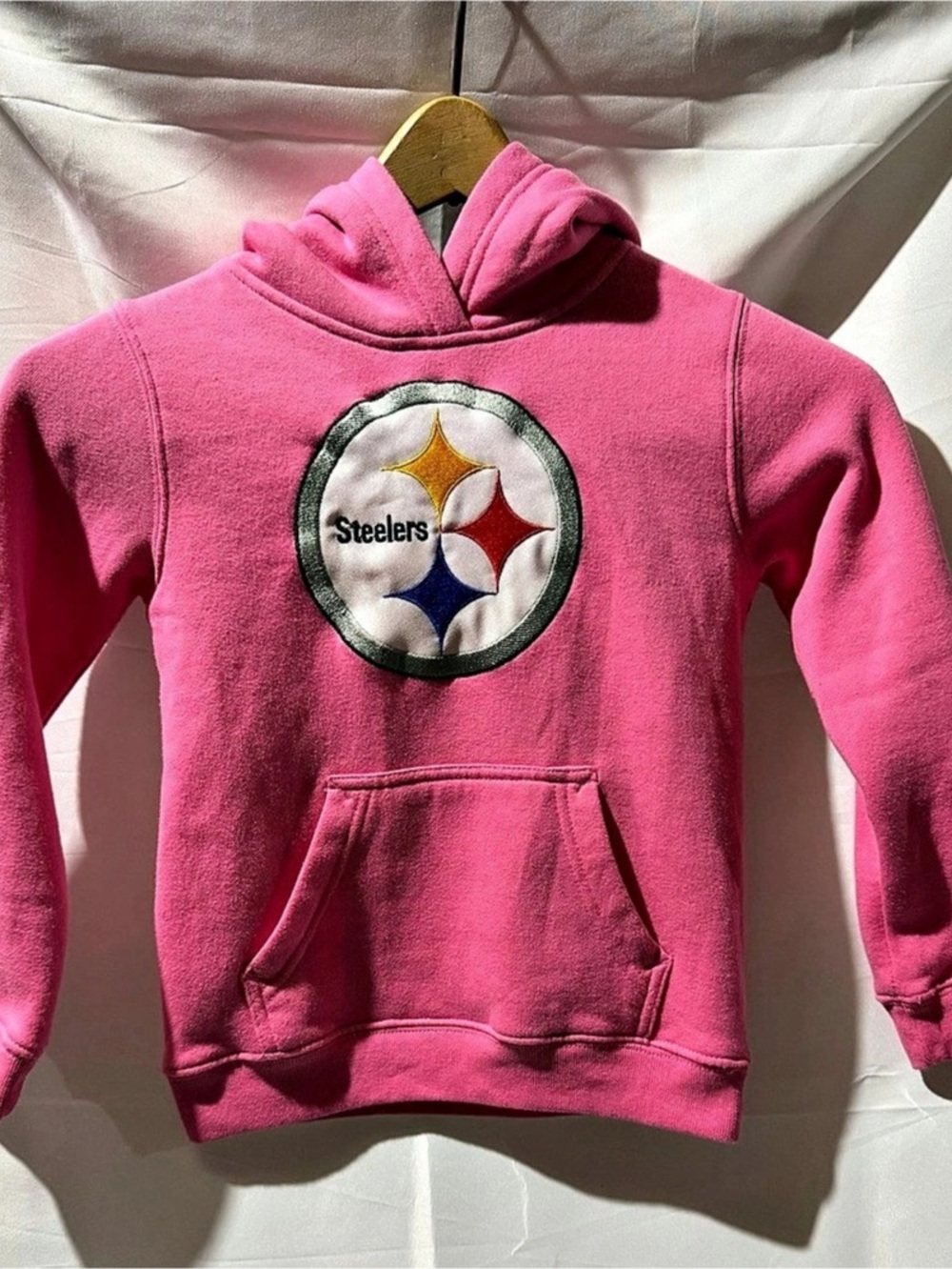 Team Apparel Kids Pink Logo Hoodie Size Medium